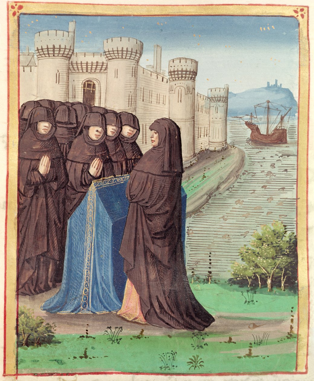 Ms 493 fol. 142 Didos Funeral, z The Aeneid od Virgilia s komentářem Servia, 1469 od French School