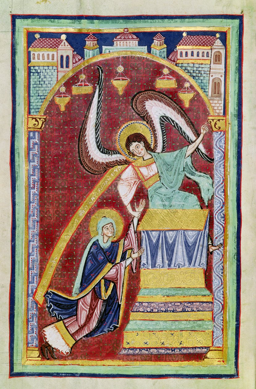 Ms 501 f.30v The Vision of St. Aldegondius, from The Life and Mirracles of St. Amand od French School