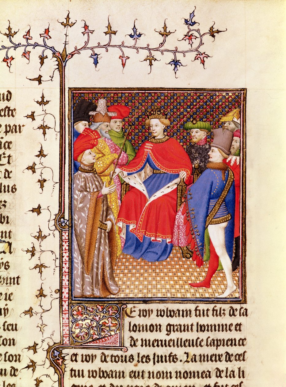 Paní 5193 Fol.52r Rosane odpovídá vyslancům z řad lidu, z edice Jean Sans Peur De Casibus virorum illustrarium od Giovanniho Boccaccia (1313-75) c.1410 od French School