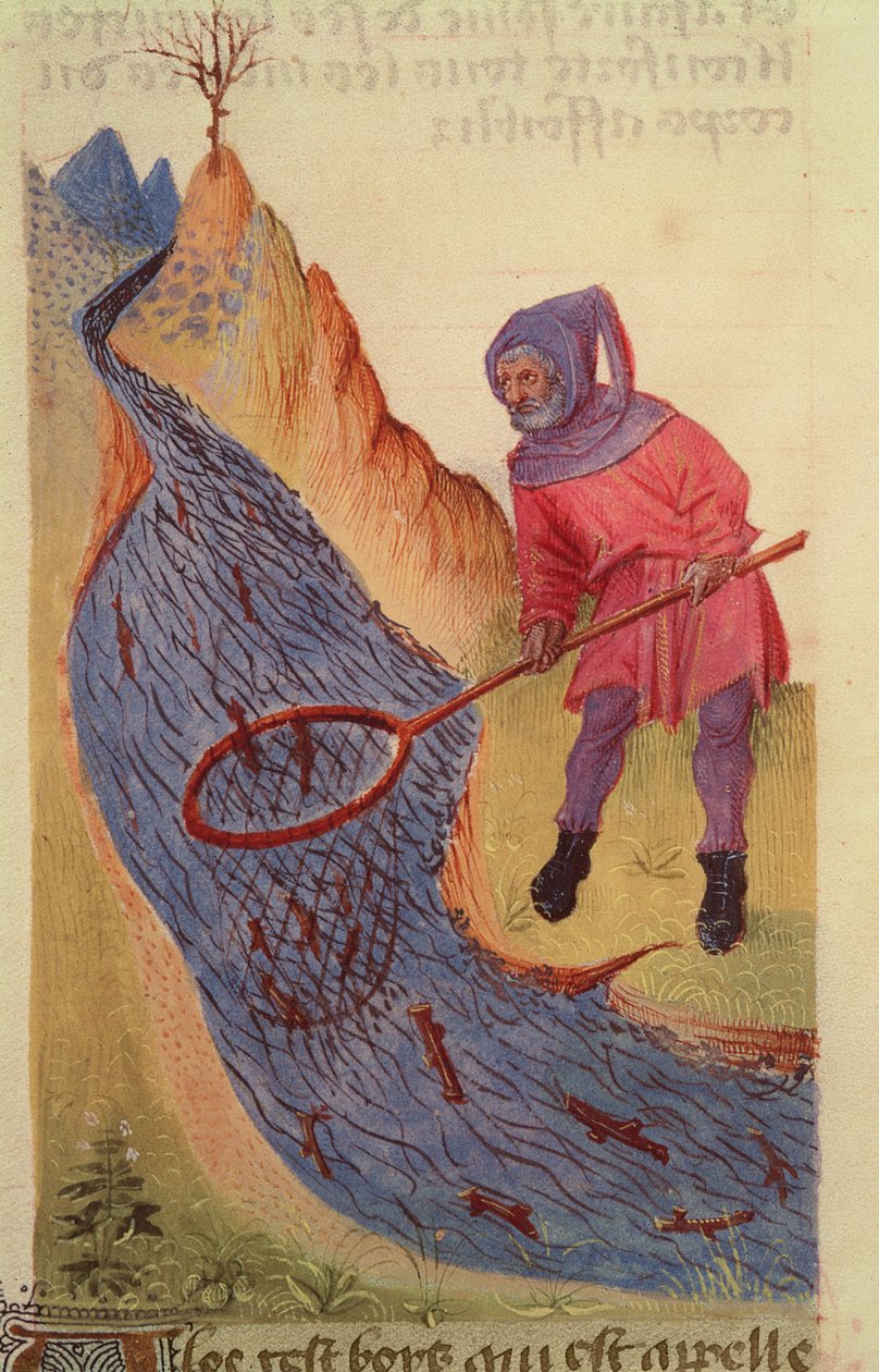 Ms 59 fol.3r Fisherman, z Grand Herbier od French School