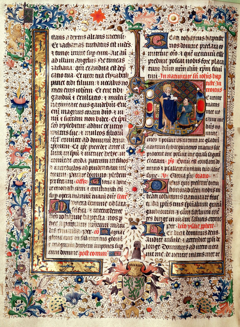 Ms 626 fol.174v Sv. Jan Křtitel, z misálu Jean de Lannoy od French School