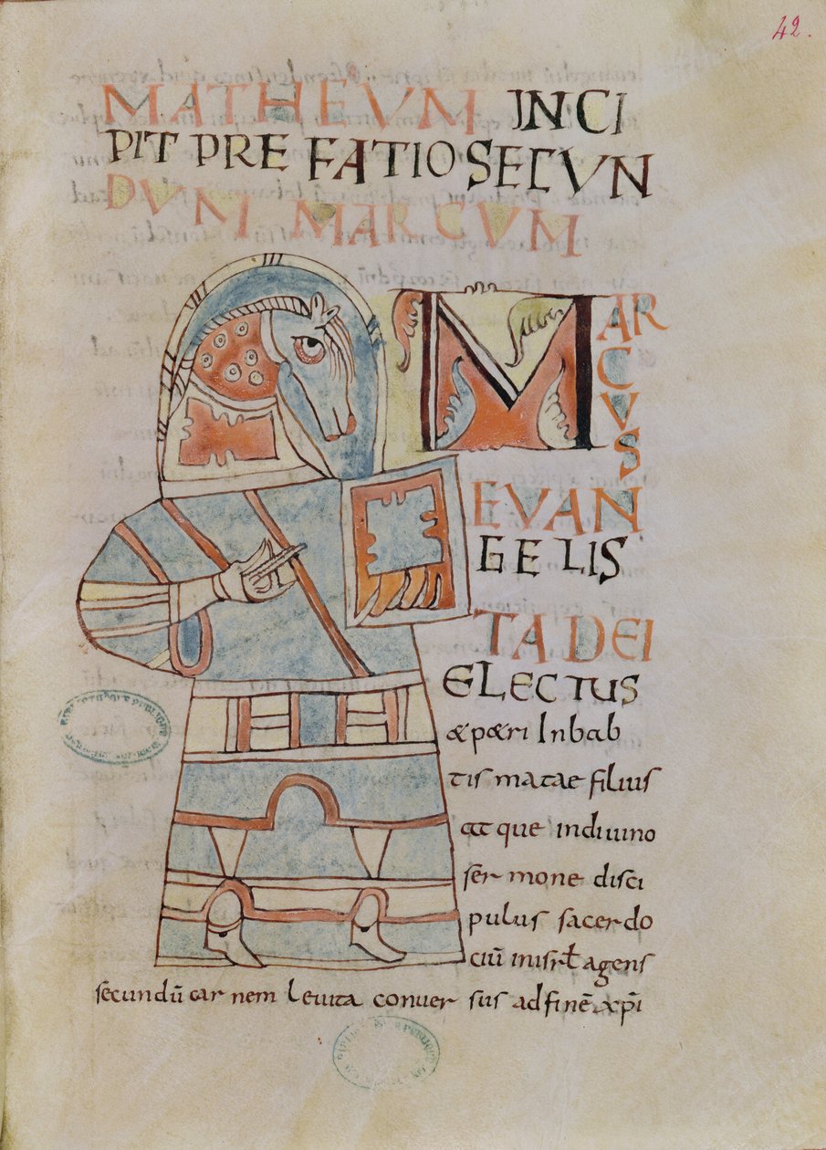 Ms 8 f.42 Svatý Marek Evangelista od French School