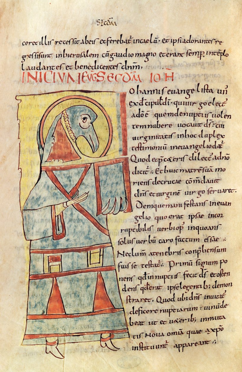 Ms 8 f.95v Svatý Jan Evangelista od French School
