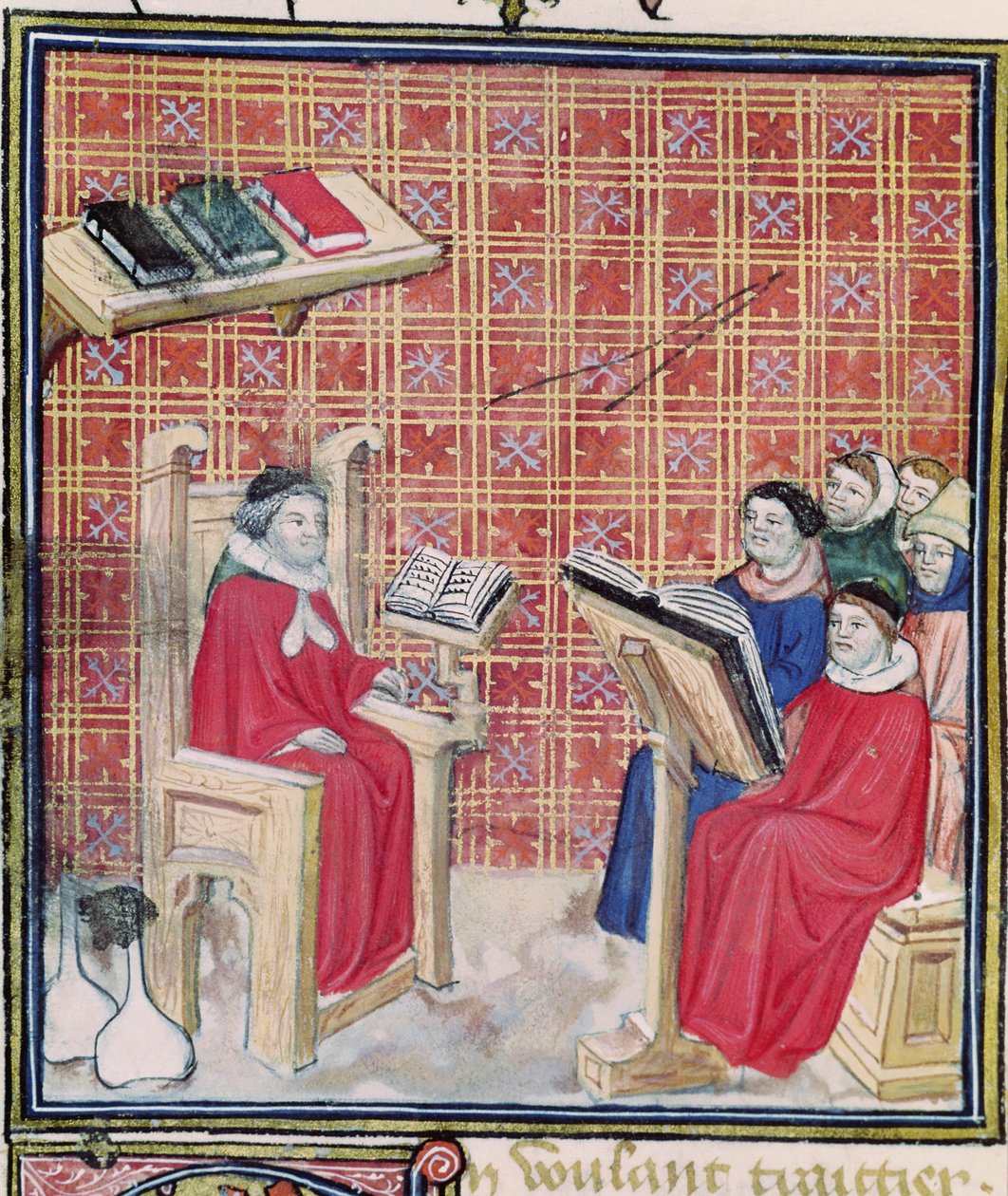 Ms 993 f.43v Výuka různých částí lidského těla z Le Livre des Proprietes des Choses od Jeana Cordichona od French School