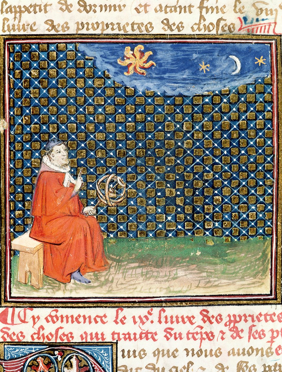 Ms 993 fol. 114 Properties of the Sky, z Le Livre des Proprietes des Choses od Jeana Cordichona od French School