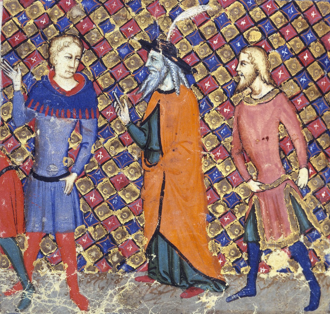 Paní Add 12228 Merlin se dvěma společníky, ilustrace z 