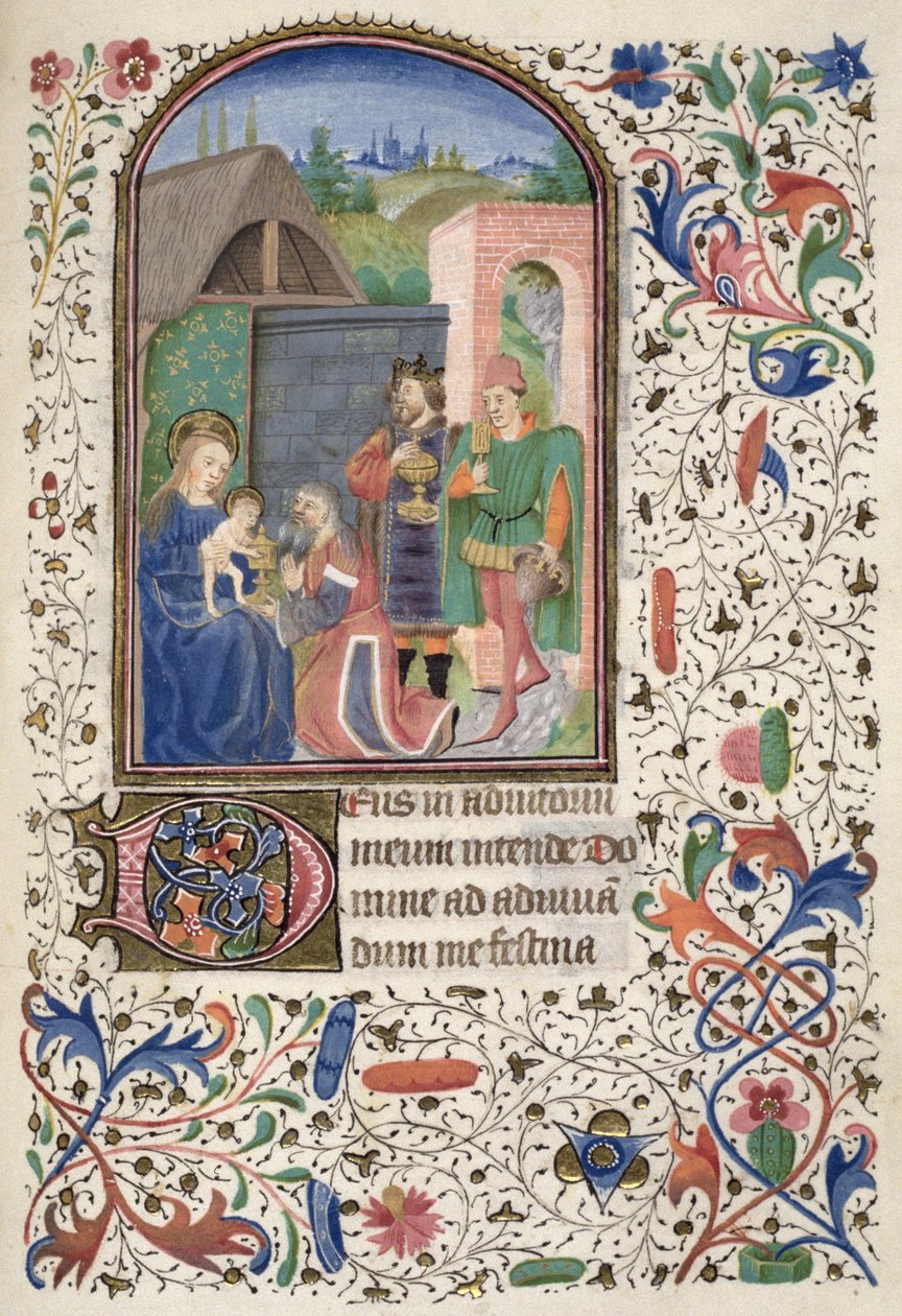 Ms Euing 4 f.49r The Wise Men, z Glasgow Hours od French School