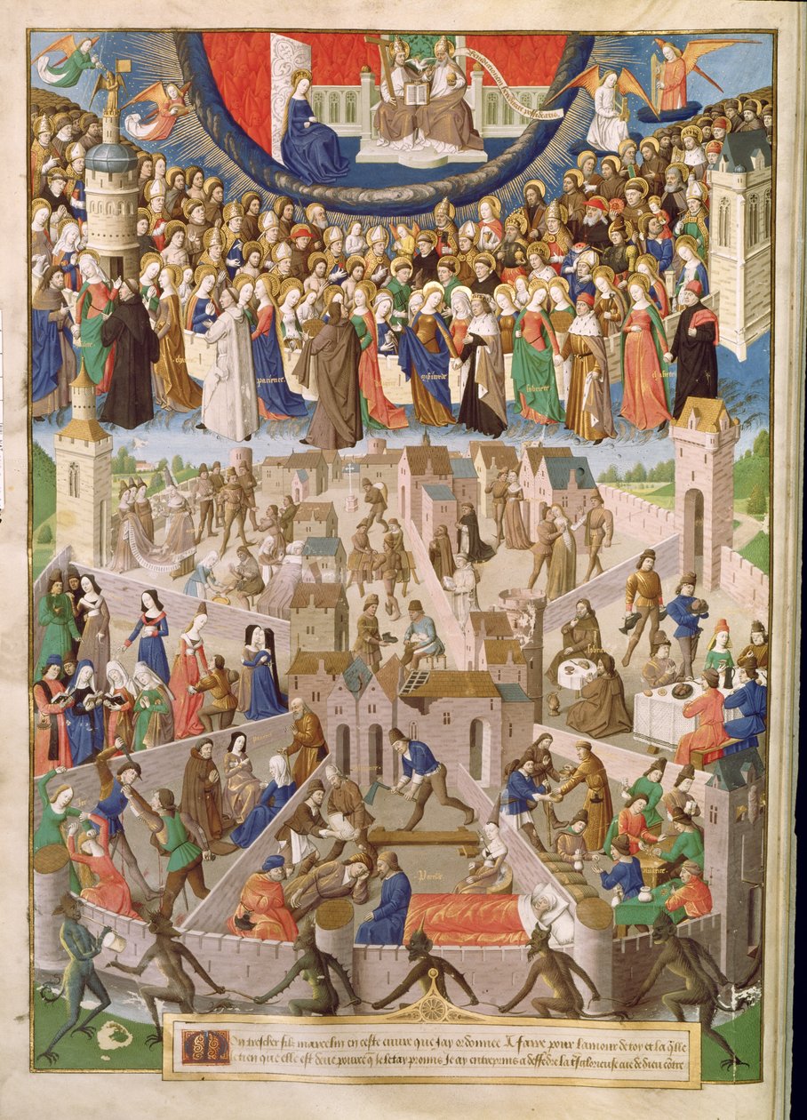 Paní Fr 18 Fol.3v The City of God, z překladu děl svatého Augustina od Raoula de Presles, c.1469-73 od French School