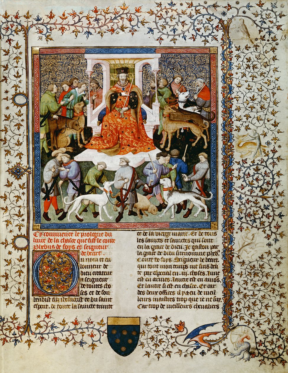 Paní Fr 616 fol.13 Příprava na lov, z Livre de la Chasse od Gastona Phebuse de Foix (1331-91) od French School