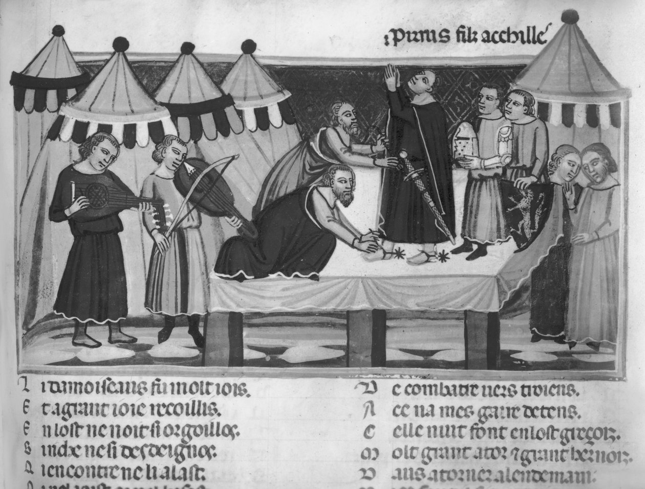 Ms Fr 782 f.16 Vyzbrojení rytíře, z římského de Troie, 13.-14. od French School