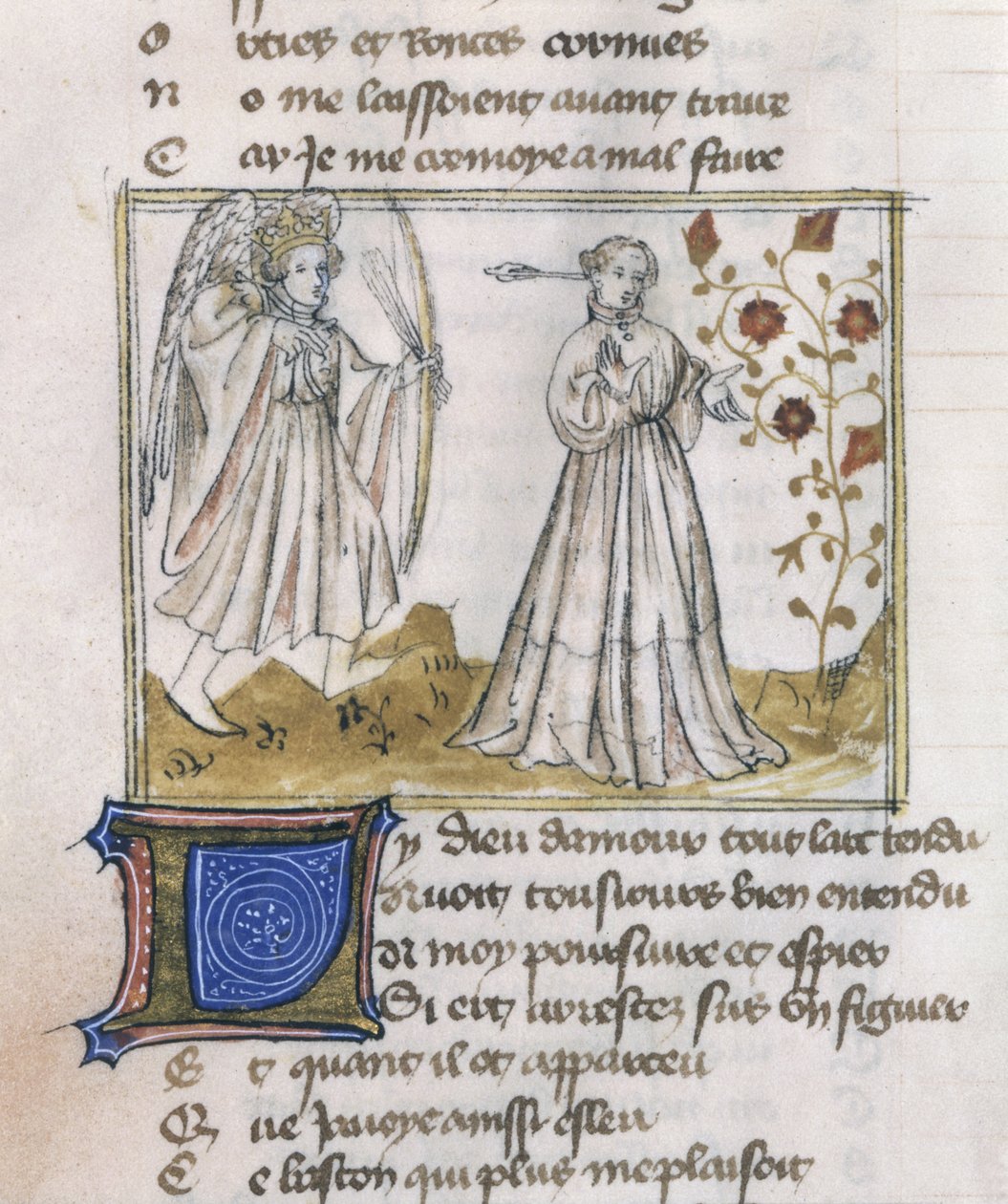 Ms Fr 805 fol.13v Ilustrace z Le Roman de la Rose od French School