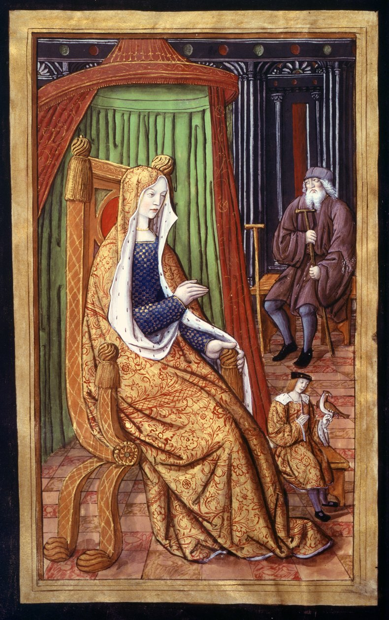 Paní Fr. 874 fol. 8 v Ušlechtilá žena, z Ovidiových listů, 1496-1502 od French School