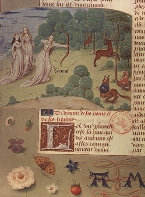 Paní Fr 9197 fol.140v Diana lov, z Livre des Eschecs D