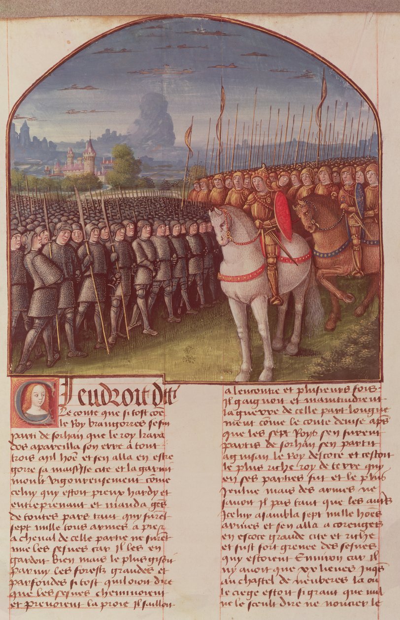 Paní Fr 91 Fol. 85 Strana z Příběhu Merlina od Roberta de Borona, c.1482-89 od French School