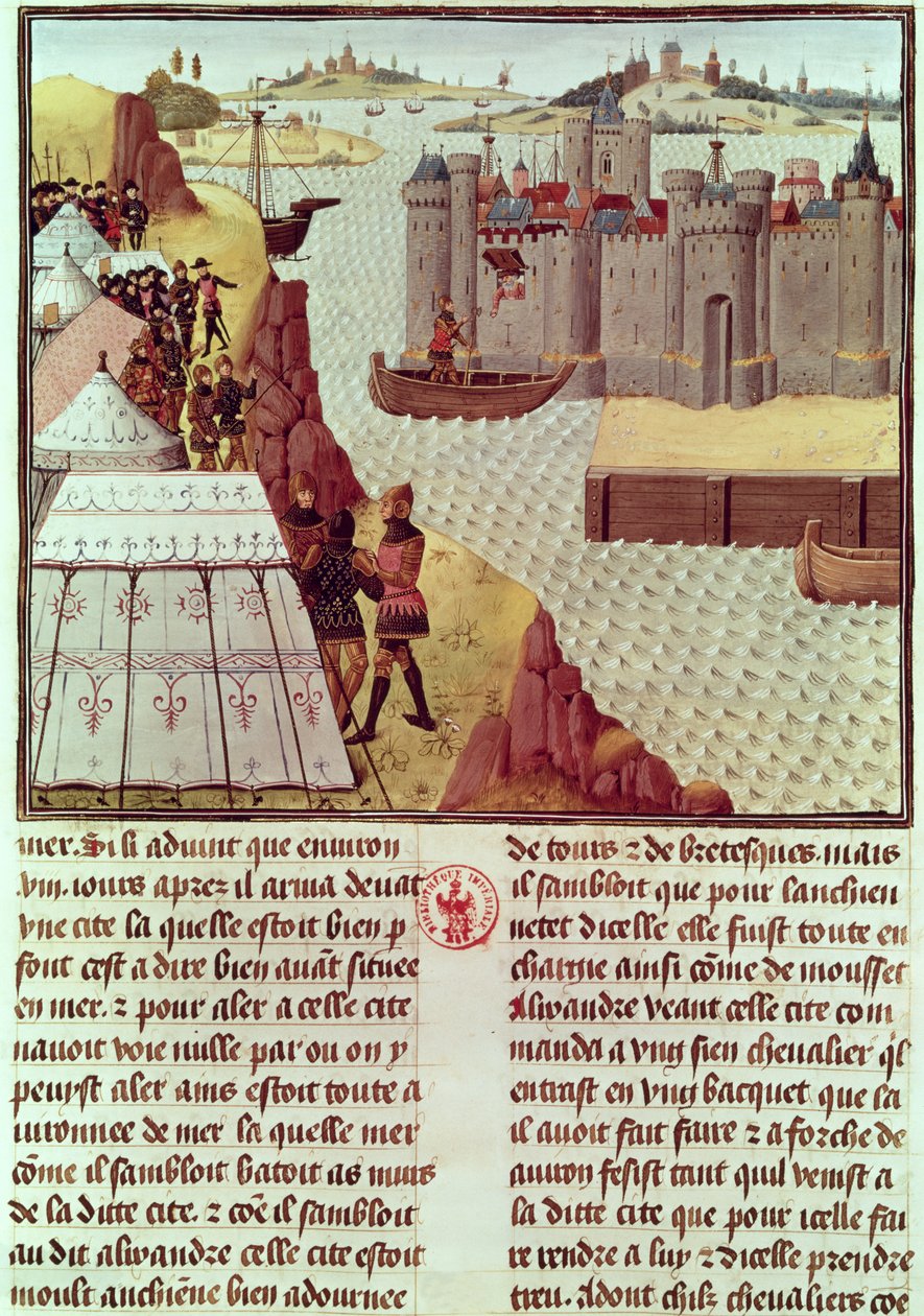 Paní Fr 9342 Page z Histoire du Grand Alexandre od Jeana Vauquelina, kolem roku 1465 od French School
