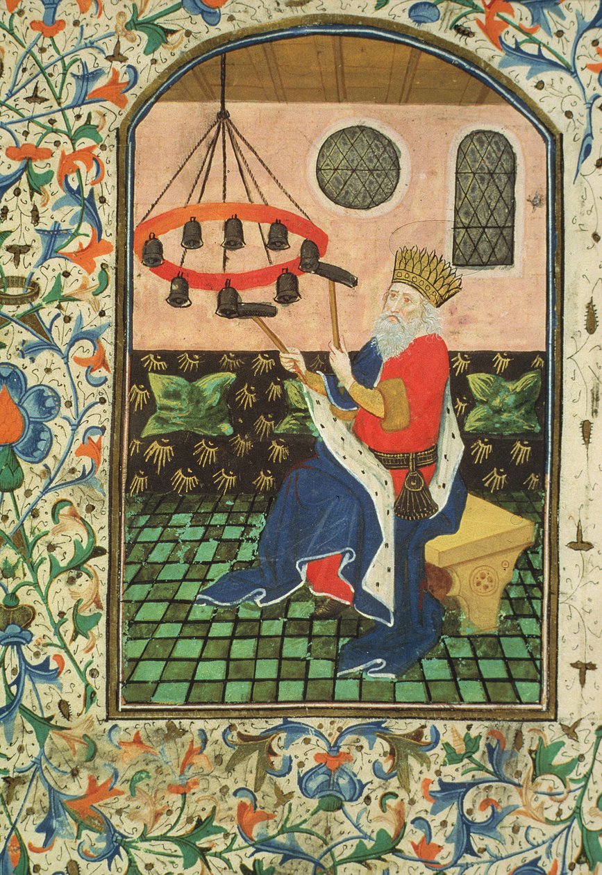 Ms Gen 288 f.183v King and music, c.1460 od French School