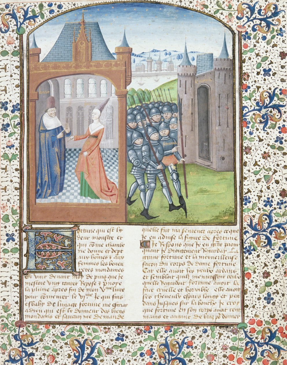 Paní Hunter 372 f.1r Boccacio and Fortune, 1467 od French School