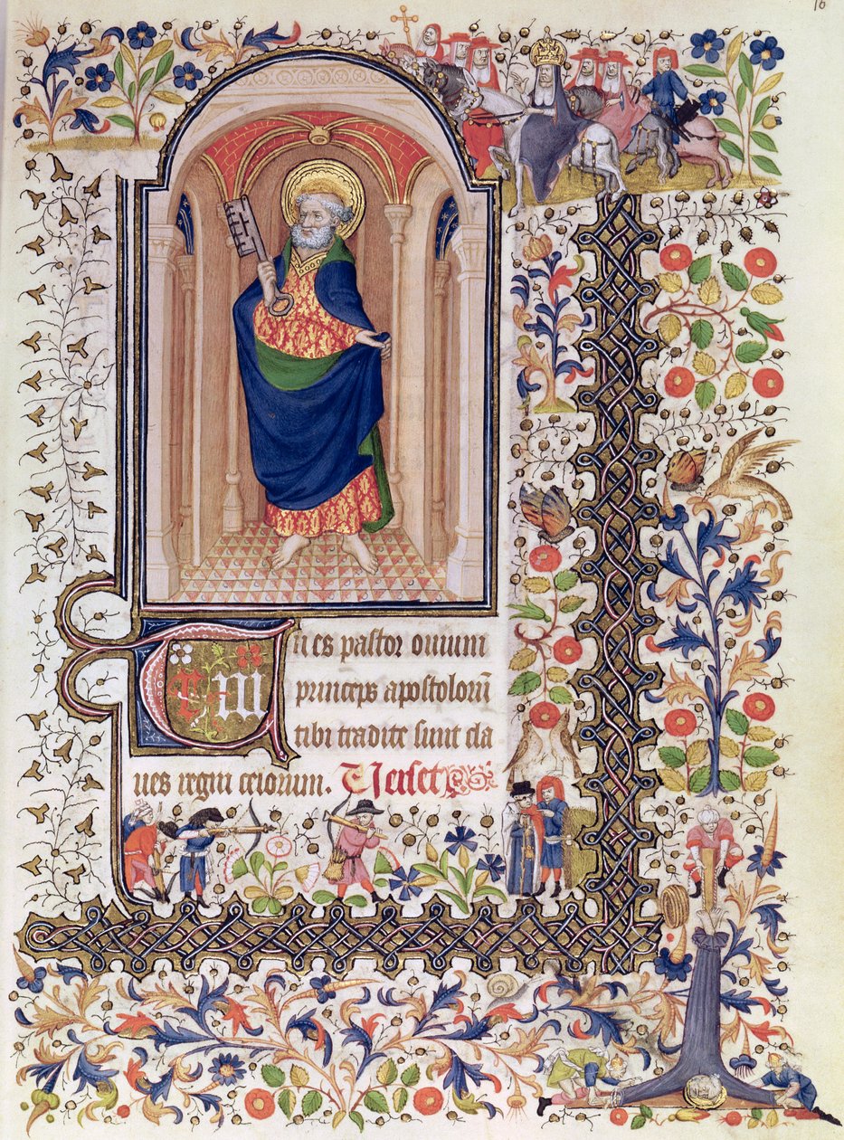 Paní Lat 156b Fol.167 St. Peter, z hodin Marguerite dOrleans, c.1426 od French School