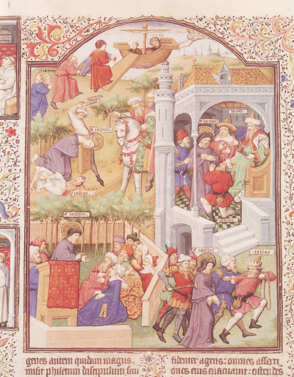 Ms Lat 17294 Fol.515v Scény ze života svatého Jakuba Velikého († 44) z Breviáře vévody z Bedfordu, kolem 1424-35 od French School