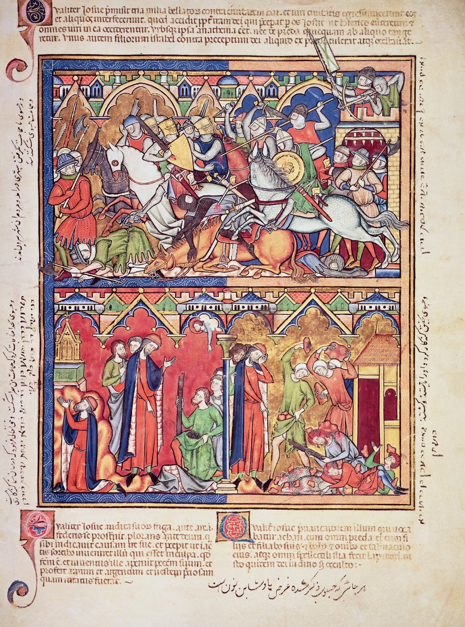 Ms M 638 fol.10r Jozue, z Morganovy obrázkové bible, asi 1244-54 od French School
