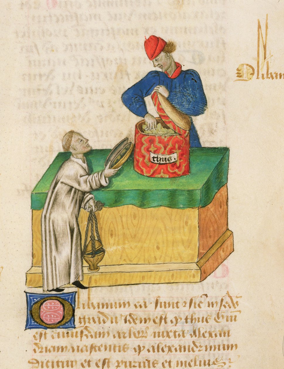 Tractatus de Herbis od Dioscorida, fol.104r Prodavač kadidla od French School