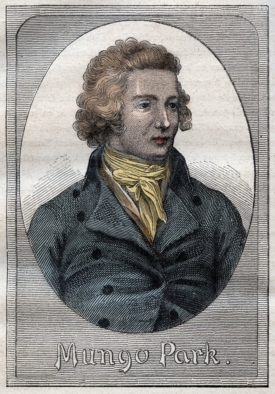 Mungo Park, skotský průzkumník - Portrét parku Mungo (1771-1806), skotský průzkumník - ilustrace z „Velkých námořníků 18. století““ od French School