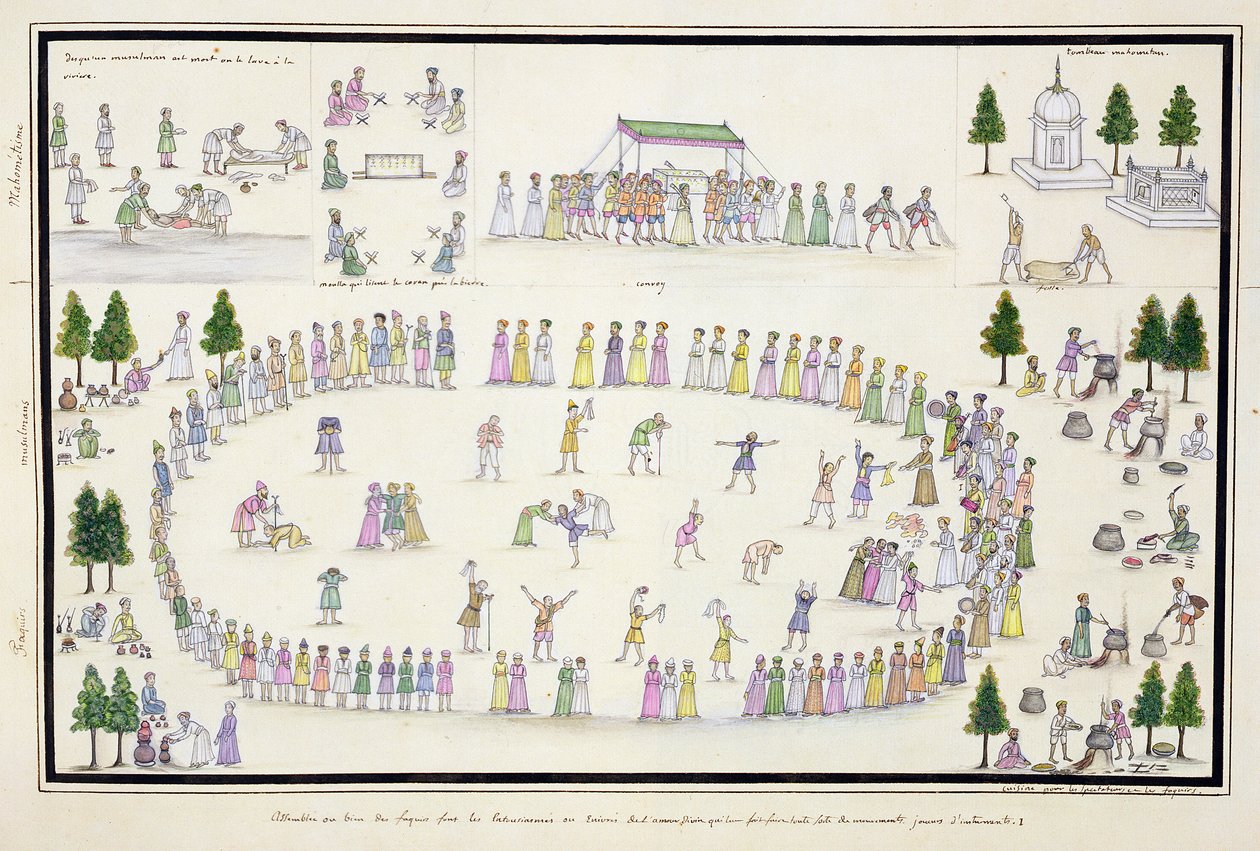 Muslimské festivaly včetně konce ramadánu z The Gentil Album, vydaného v roce 1774 od French School