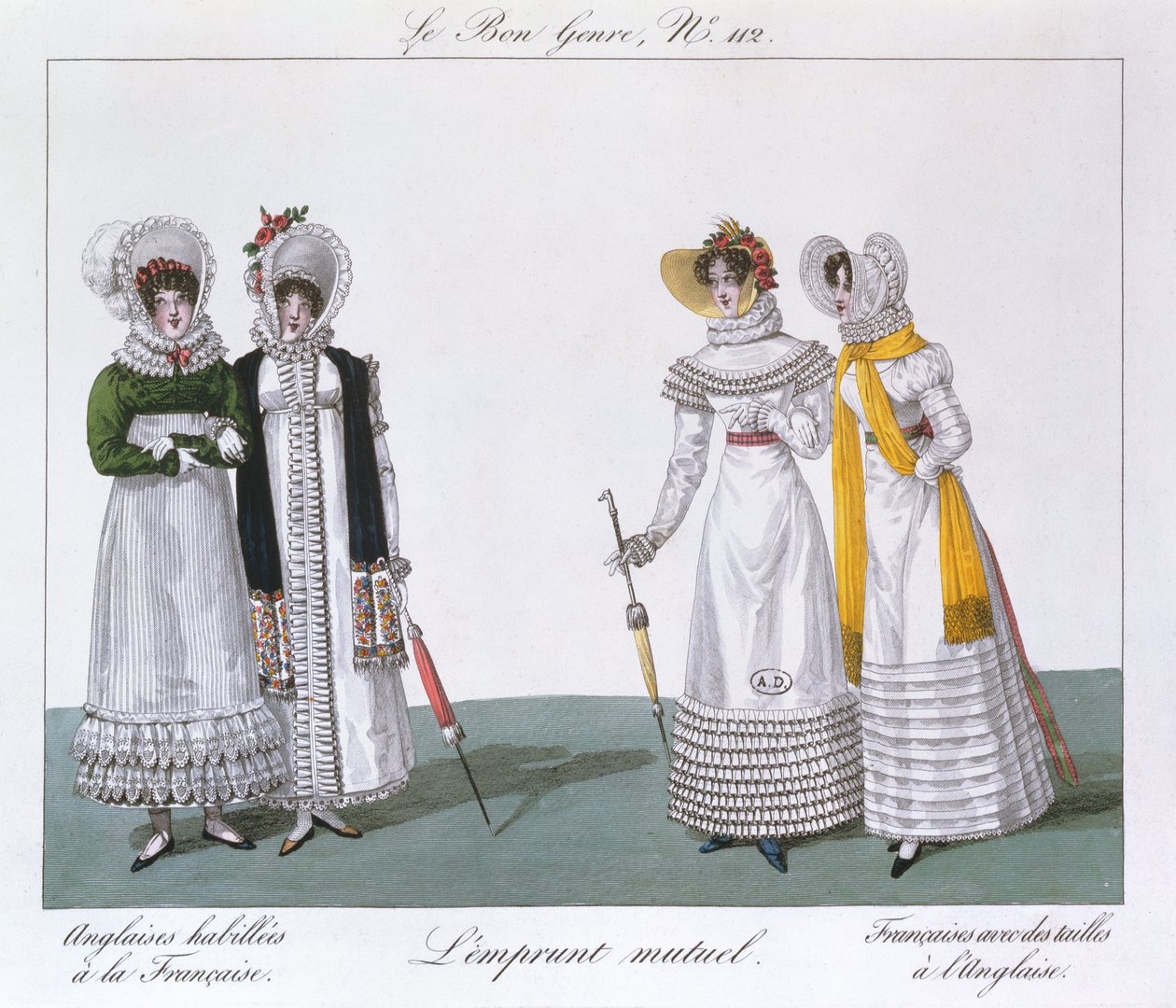 Vzájemné vypůjčování, deska ze série Le Bon Genre, kolem roku 1810 od French School