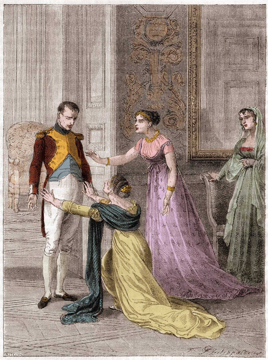 NAPOLEON Bonaparte (1769-1821), francouzský císař, udělující madame de Polignac milost života jejího manžela (Jules Armand (Jules-Armand), princ de Polignac od French School