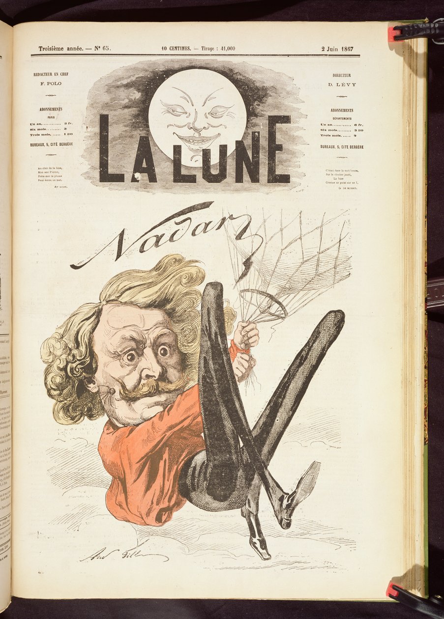 Nadar (1820-1910) titulní strana La Lune, vydaná v červnu 1867 od French School