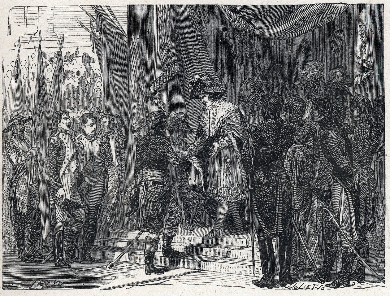 Napoleon Bonaparte (1769-1821) předal 10. prosince 1797 obchod Campoformio (Campo-Formio, Campo Formio) členovi výkonné rady. Tento obchod mezi Francií a Rakouskem znamená konec První koalice, od French School
