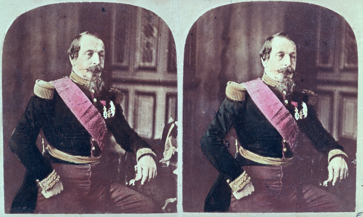 Napoleon III (1808-73), kolem 1860, barevná stereoskopická fotografie pořízená v letech 1860 až 1870 od French School