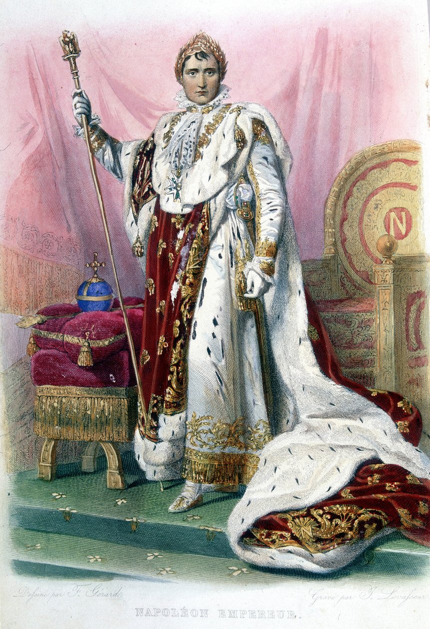 Napoleon I. v kostýmu od Sacre - ve „“francouzském Plutarchovi“““ od French School