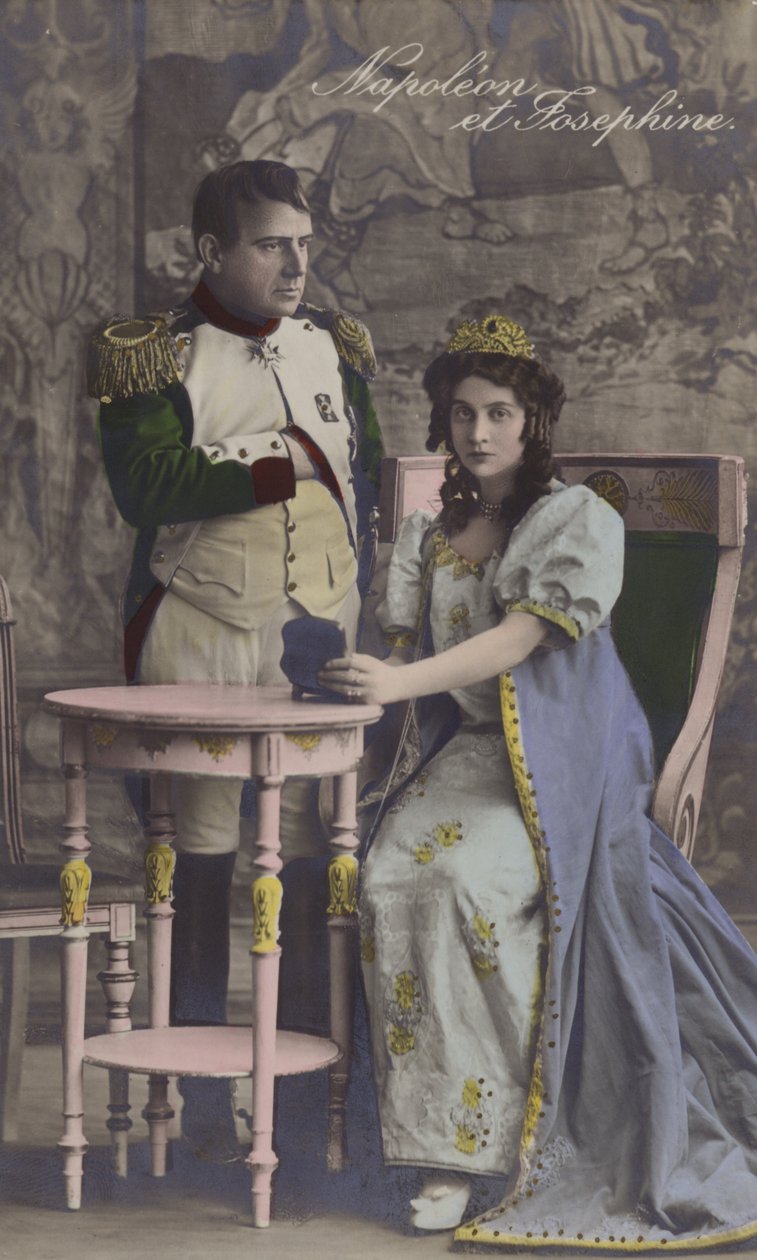 Napoleon a Josefína (barevná litografie) od French School
