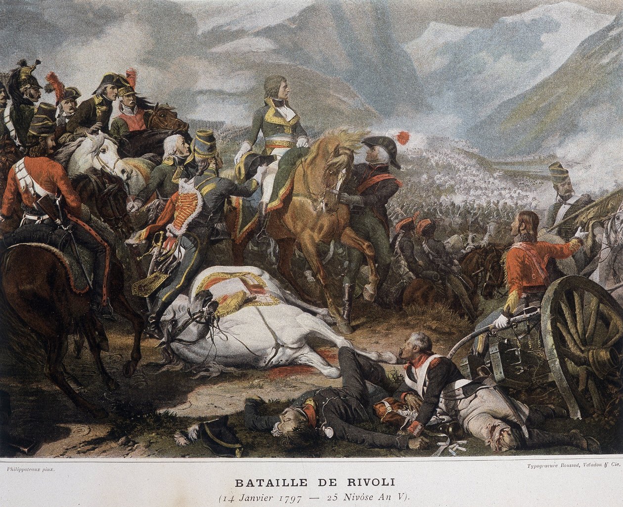 Napoleon v bitvě u Rivoli 14. ledna od French School
