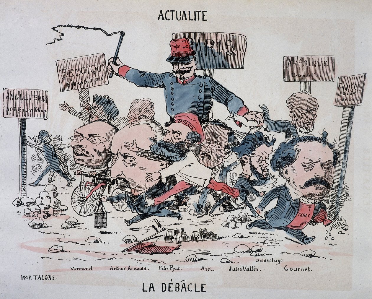 Novinky: La déblacle: Vermorel, Arnould, Pyat, Assi, Vallès, Delescluze a Gournet na konci komuny od French School