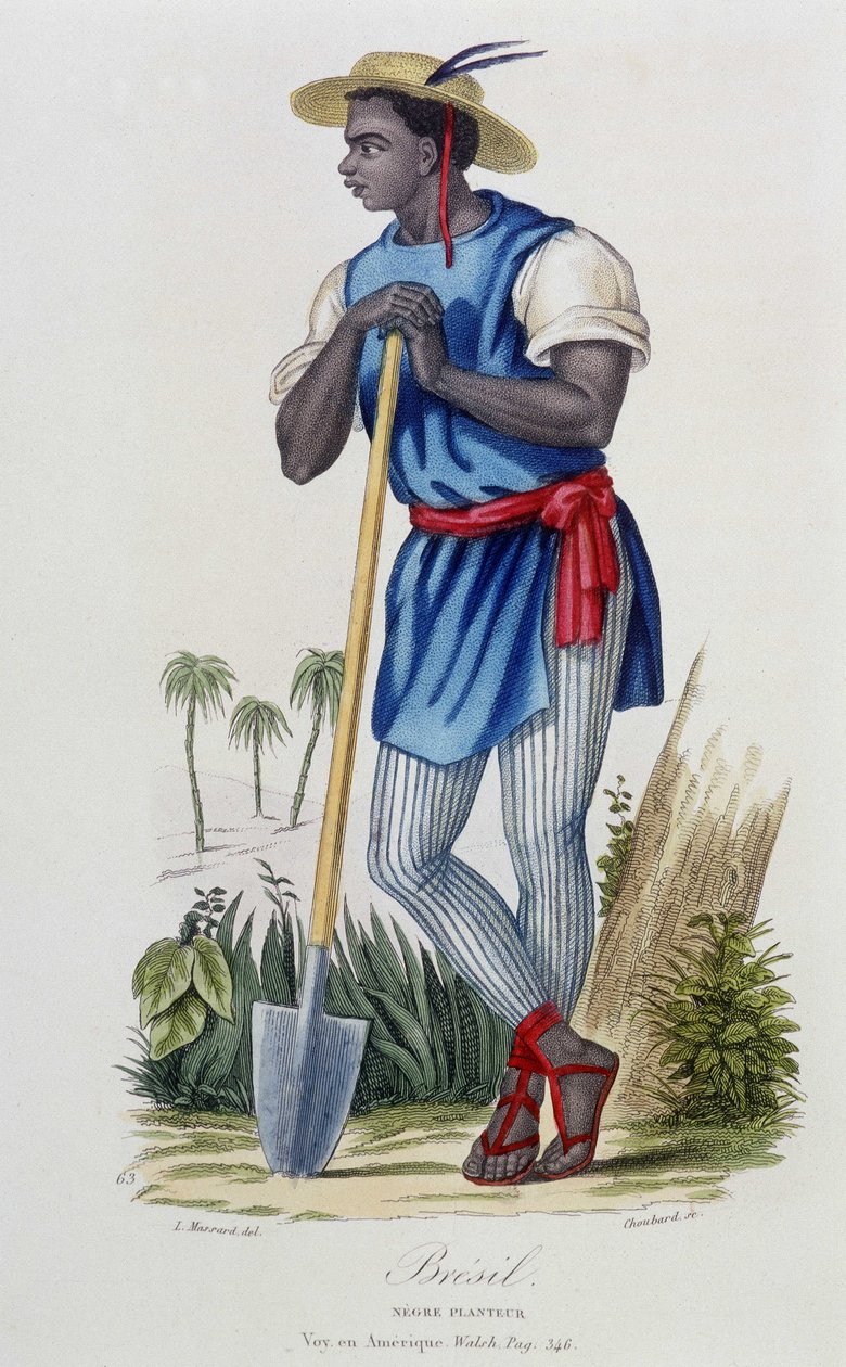 Černošský plantážník z Brazílie - v “” Bibliotheque Universelle des Voyages”” od Alberta-Montémonta, ed. Armand-Aubree, Paříž od French School