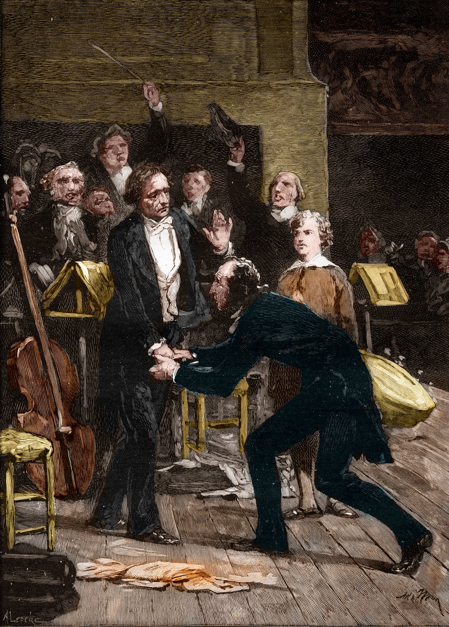 Niccolo Paganini a Hector Berlioz po fantastickém provedení symfonie od French School