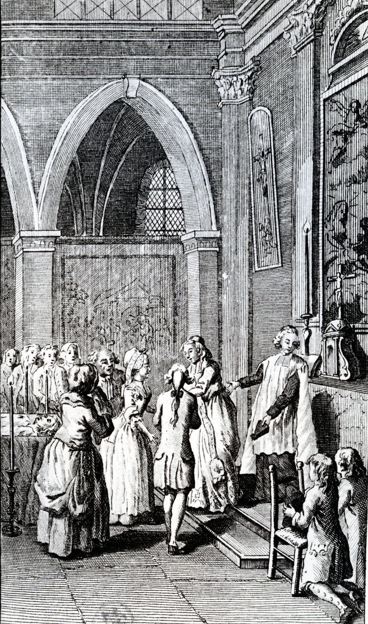 Obedience, ilustrace z La Vie de Mon Pere od Restifa de la Bretonne od French School