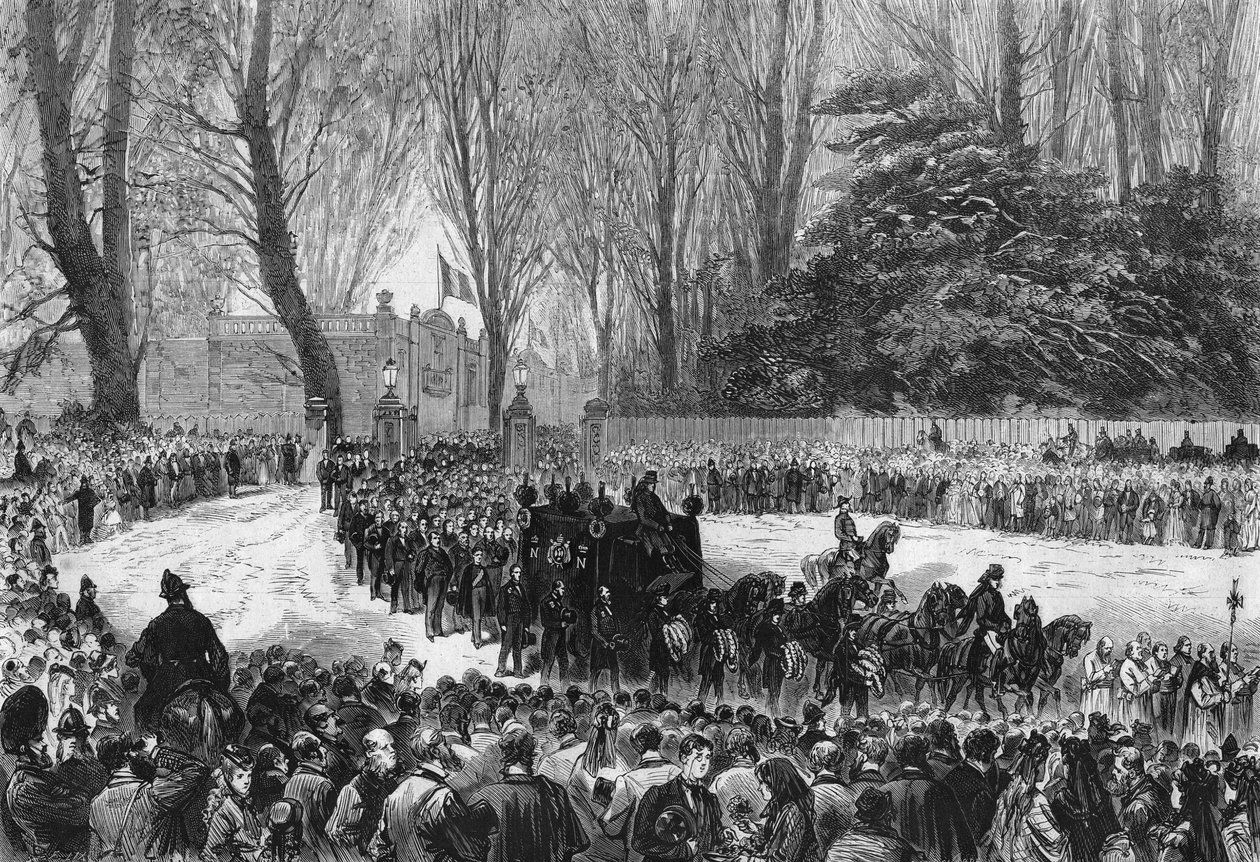 Obseques Napoleona III v Chislehurst v roce 1873. od French School