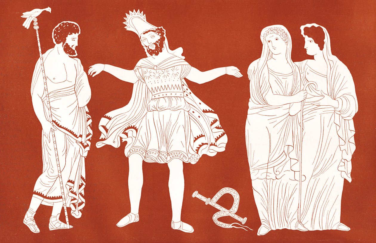 Oidipus s Tiresiem, z "Le Théâtre", prosinec 1899 (tisk) od French School