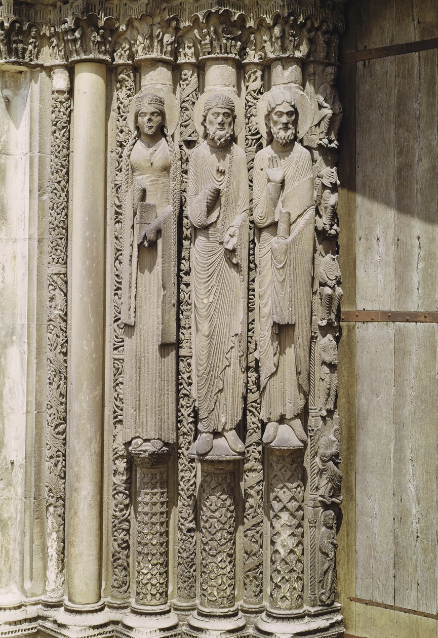 Postavy ze starého zákona, z královského portálu západního průčelí, kolem 1145-50 od French School