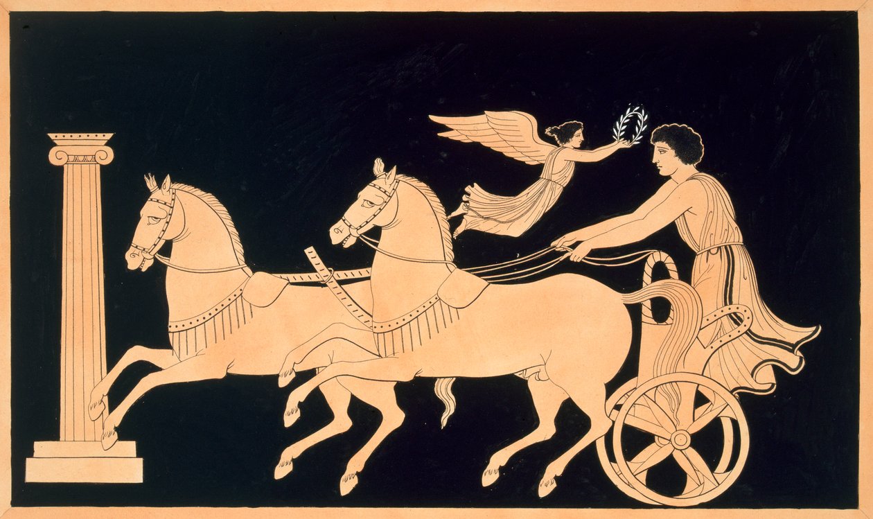 Olympský vozataj korunovaný vavřínovým věncem, vydáno 1808-10 od French School