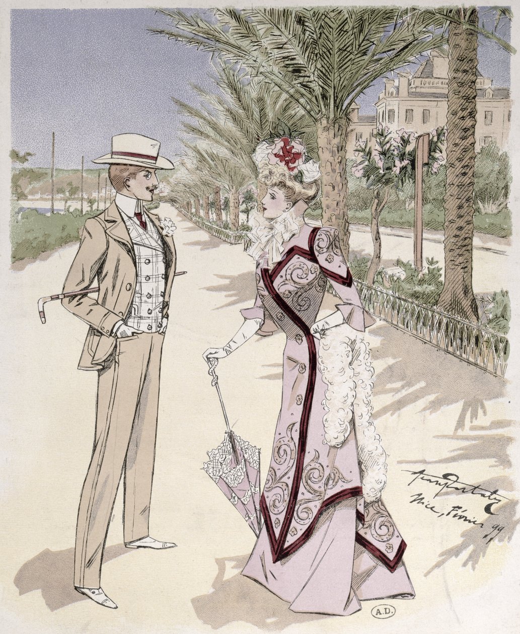 Na Promenade des Anglais, Nice, únor 1899 od French School
