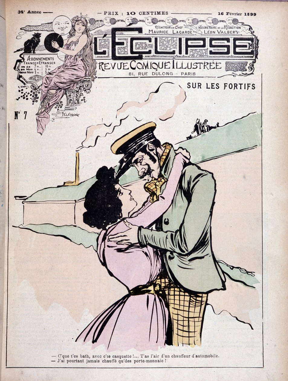 Na opevnění: bad boy (thug) a jeho přítelkyně - couv. "" The Eclipse """ ze dne 16.2.1899. od French School