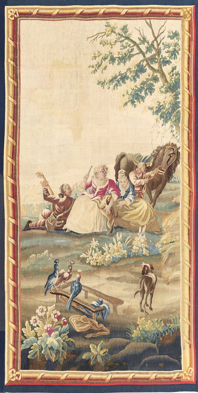 Jedna z dvojice pastoračních tapisérií Ludvíka XVI., Aubusson, kolem roku 1775 od French School
