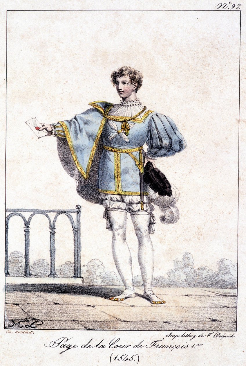 Jednostránková rytina na dvoře Františka I. kolem roku 1545. od French School