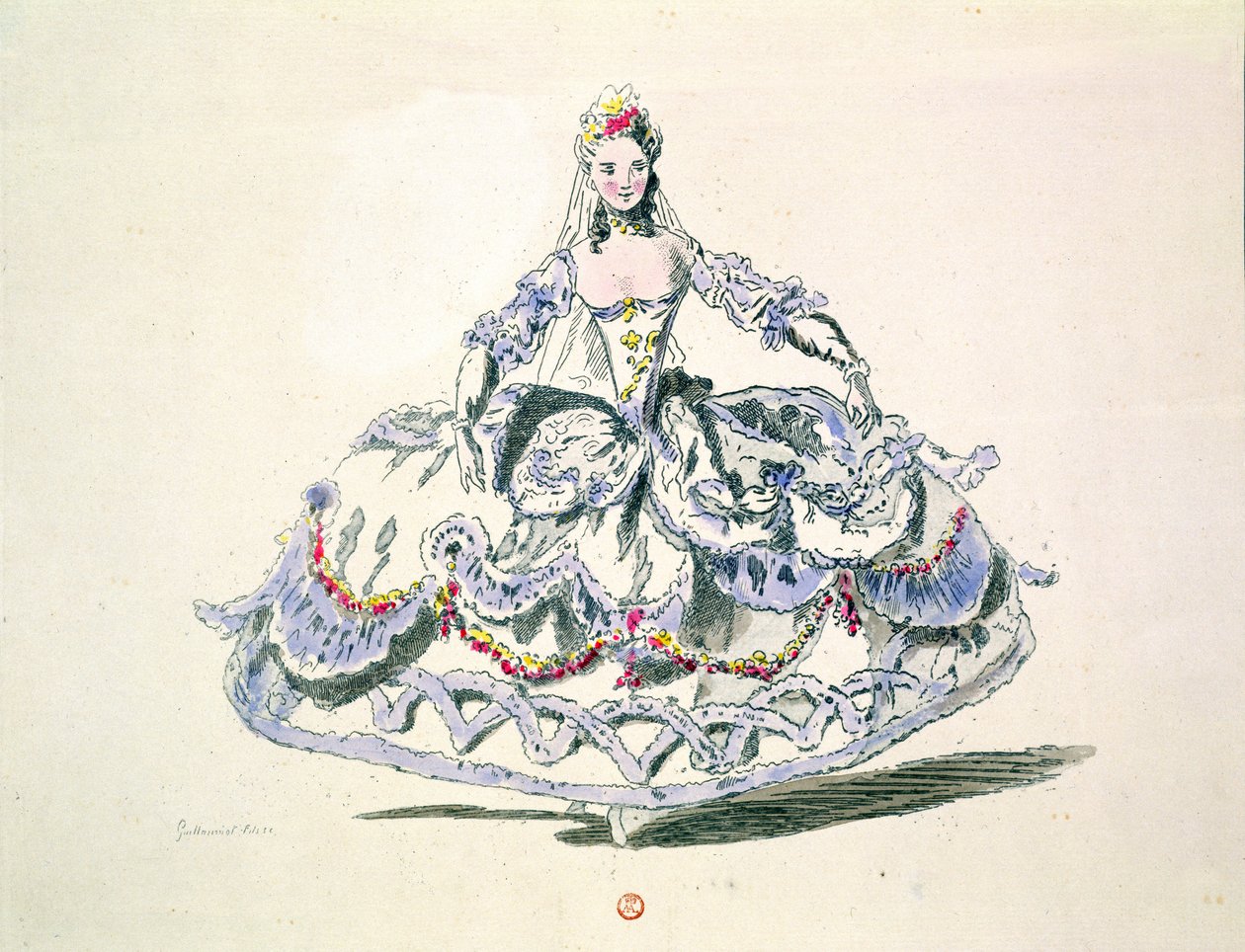 Kostým opery, z kolekce Menus Plaisirs, faksimile A. Guillaumot Fils od French School