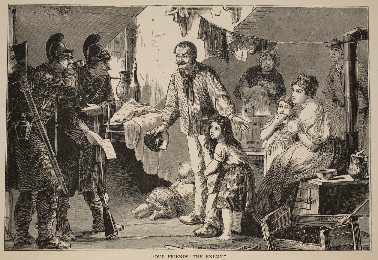 Naši přátelé, nepřítel, ilustrace z Cassells Historie války mezi Francií a Německem, 1870-1871 od French School