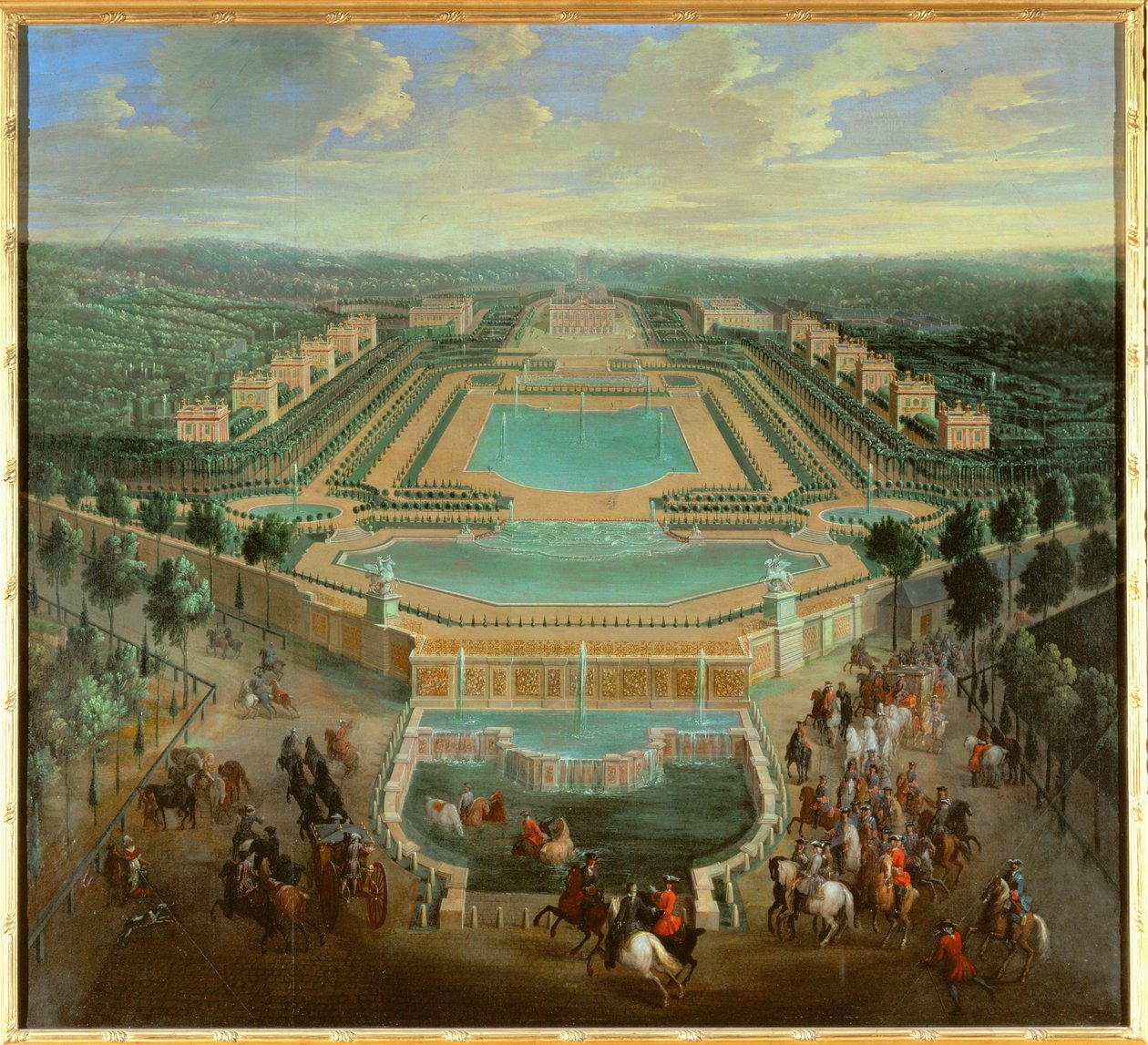 Celkový pohled na zámek de Marly, Grand Trianon, Versailles, Francie (foto) od French School
